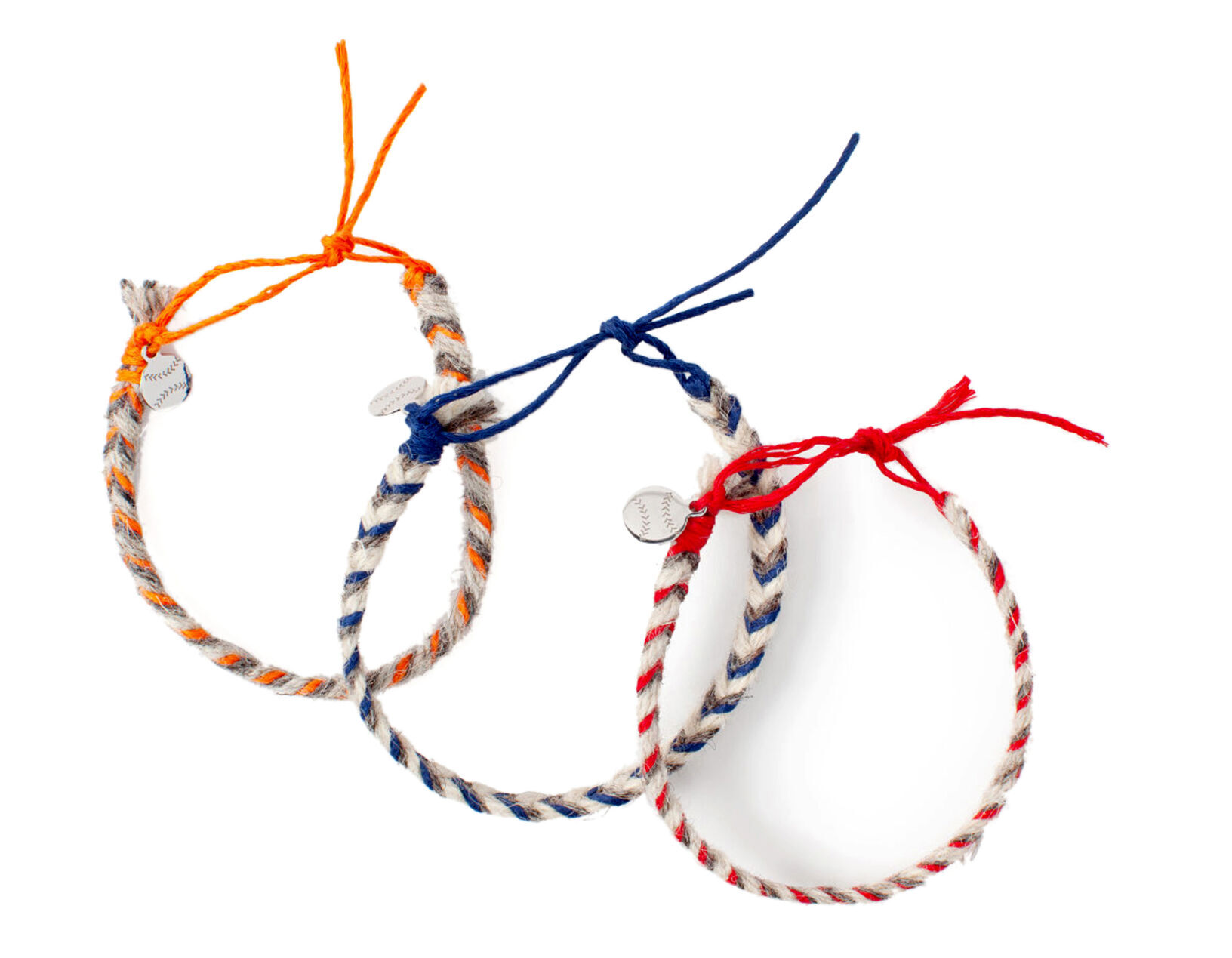 MLB game-used baseball friendship bracelets